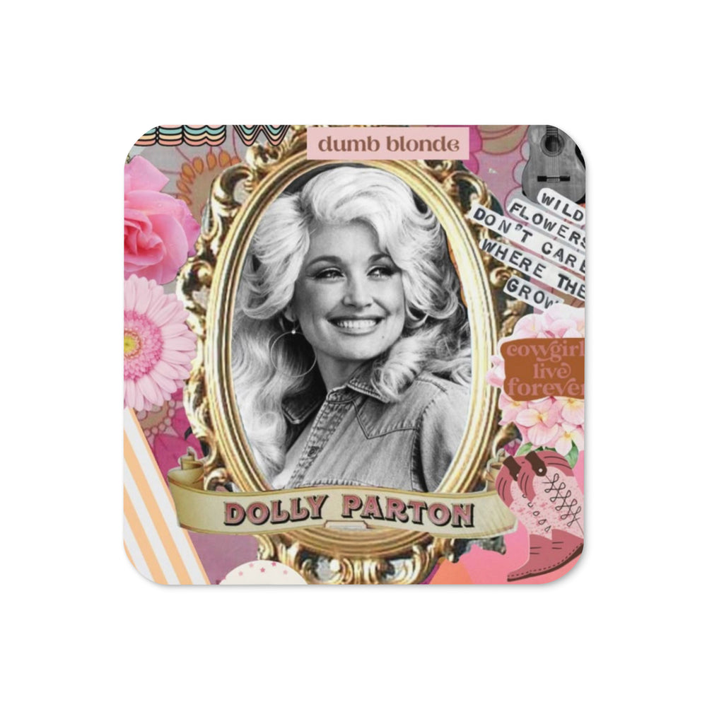 Dolly Parton Cork-back coaster Dumb Blonde